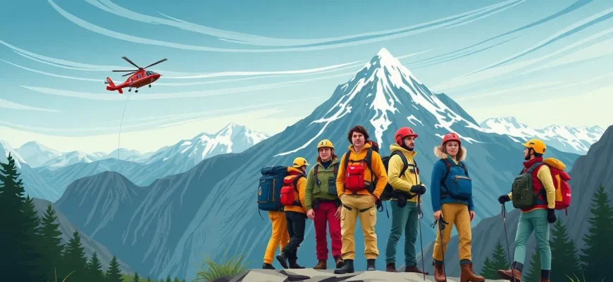 Film di avventura dei soccorritori in montagna Film di avventura dei soccorritori in montagna