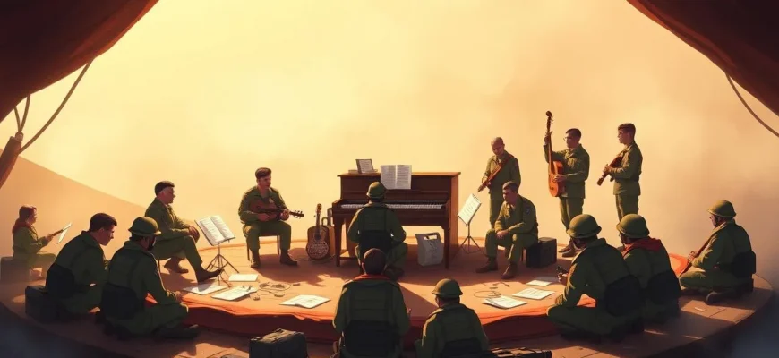 Film di guerra con ensemble di frontiera Film di guerra con ensemble di frontiera