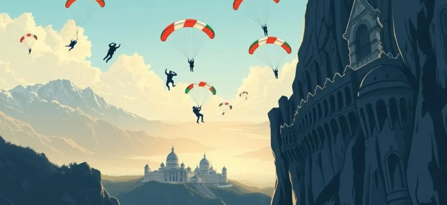 Film di avventure di base jumping