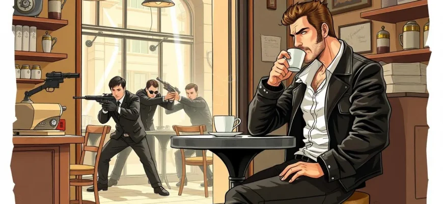 Film d’azione con scene nei caffè Film d’azione con scene nei caffè