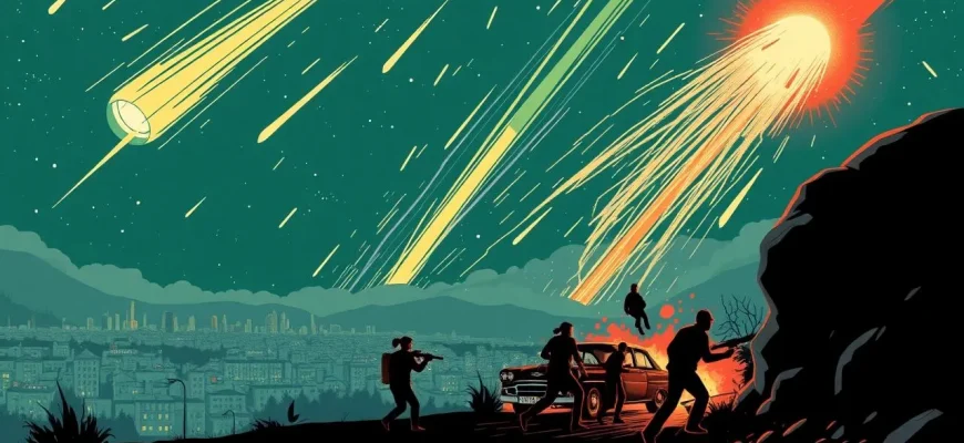 Film di azione su pioggia di meteoriti